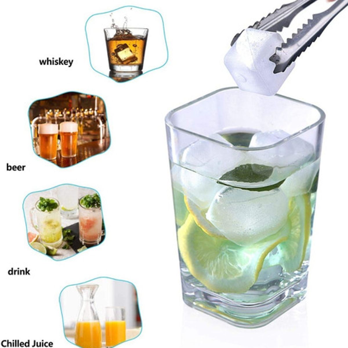 GENERICO - Cubos De Hielo Artificial Reutilizables Silicona 20 Unidades