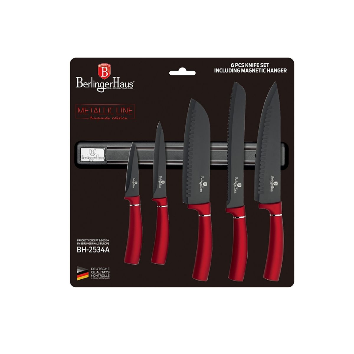 BERLINGER HAUS - Set de cuchillos de 6 piezas mango rojo