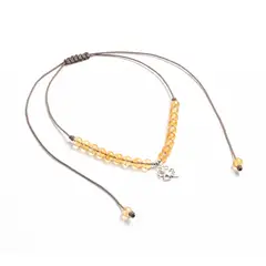 MCPTIENDATALLER - Collar trébol regulable con piedras citrino