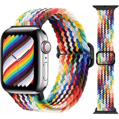 GENERICO - Correa Nylon Trenzado para Apple Watch Todas Series Ajustable elástica