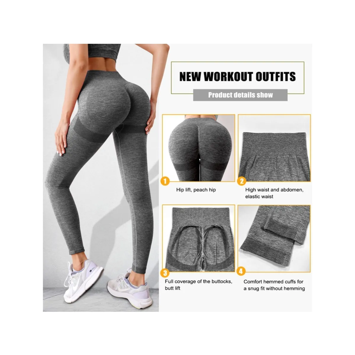 EVERSO - Calzas Leggings Push Up Deportivos Cintura Alta