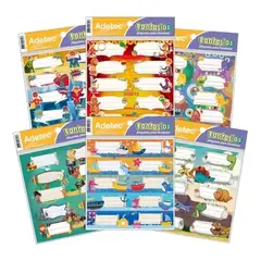 ADETEC - Etiqueta Escolar Fantasía Niño Autodhesiva 1 Hoja