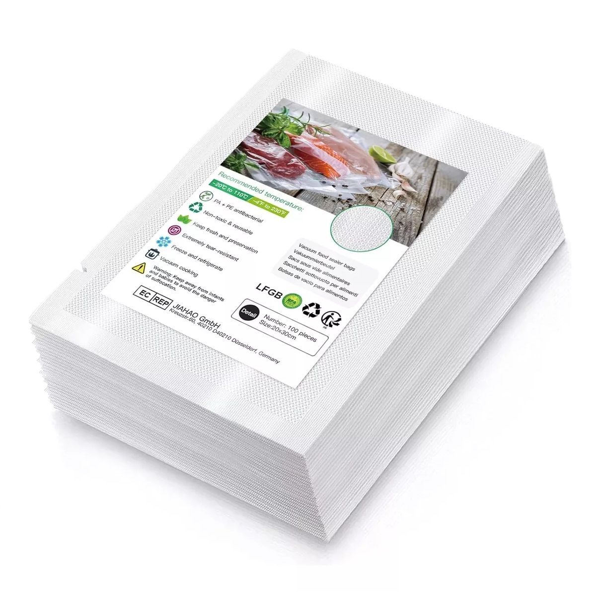 GENERICO - Bolsas Para Sellar Al Vacio Bolsa Sellado Vacio 25x17cm Pack 100 Und