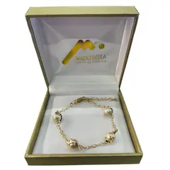 MALLORCA - Pulsera de Perlas de Mallorcas Enchapada en Oro