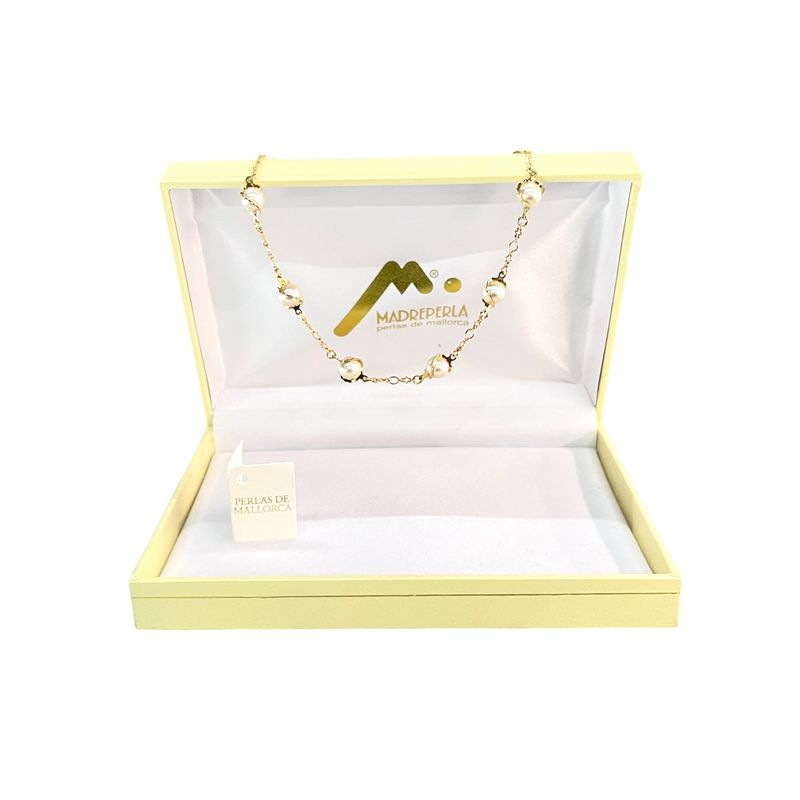 MALLORCA - Collar de Perlas Torcido de Mallorca 50 cm Enchapado en Oro