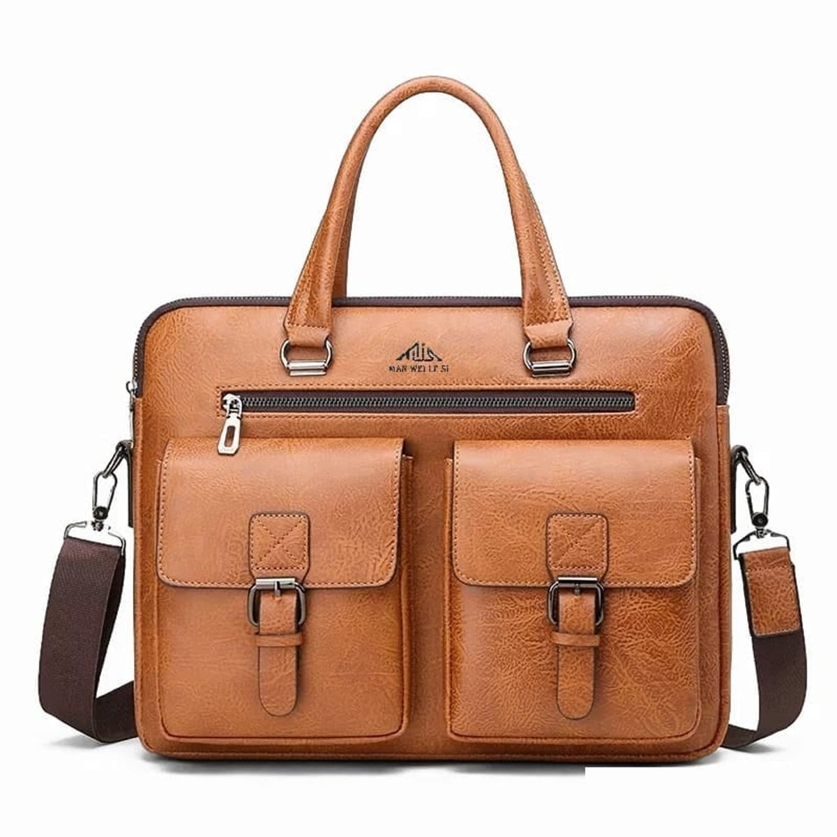 GENERICO - Maletín Portafolio Bolso Cuero Ecológico Notebook para Hombre