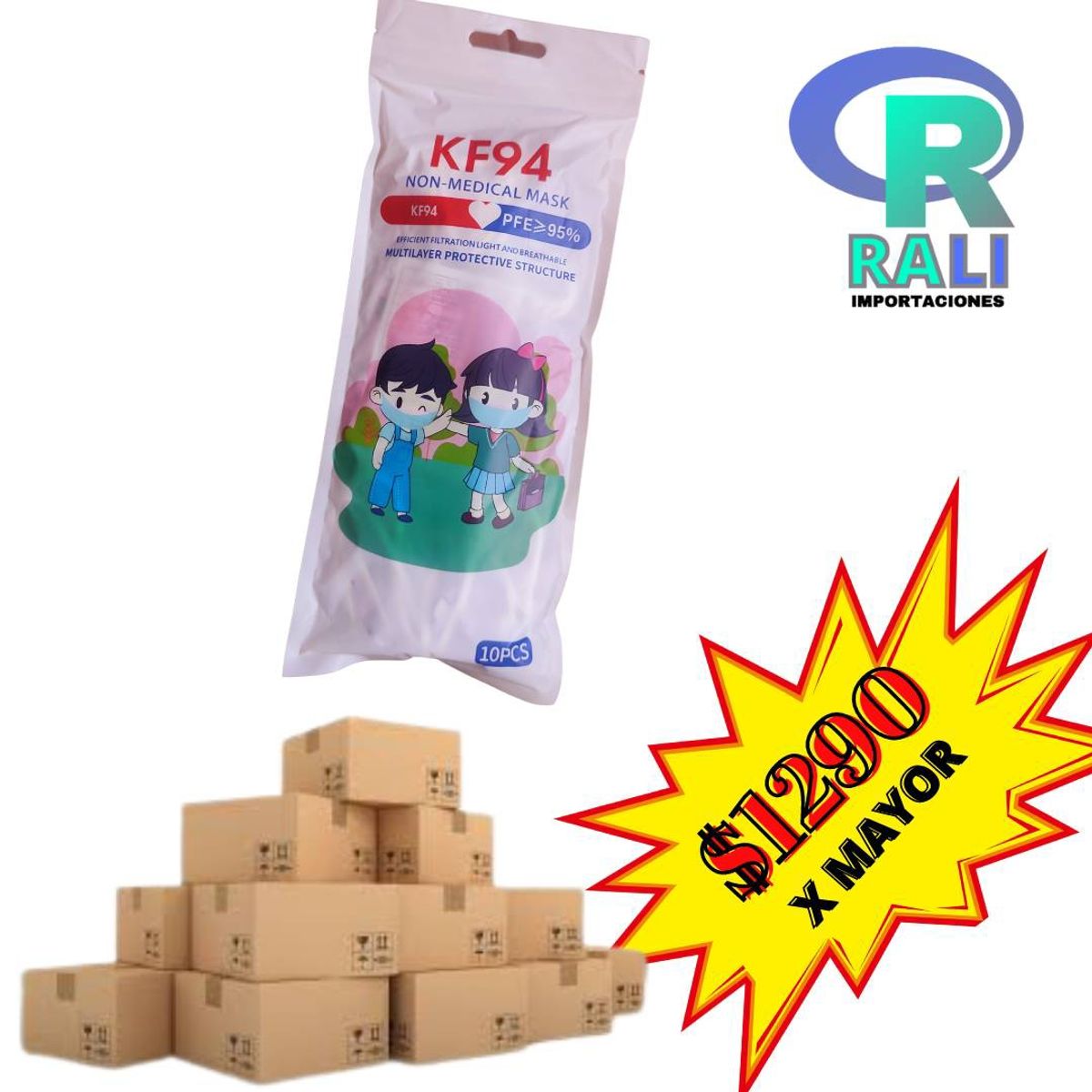 GENERICO - Mascarilla10 unidades niños  se envían colores y diseños surtidos al azar