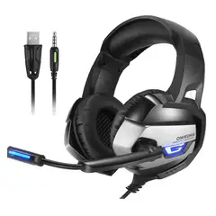 ONIKUMA - Audífonos Gamer K5 Black Y Grey Con Luz Led