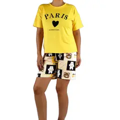 LOOK SHOP - Pijama Lola Juvenil Delgado Short Y Polera Mujer Paris 423