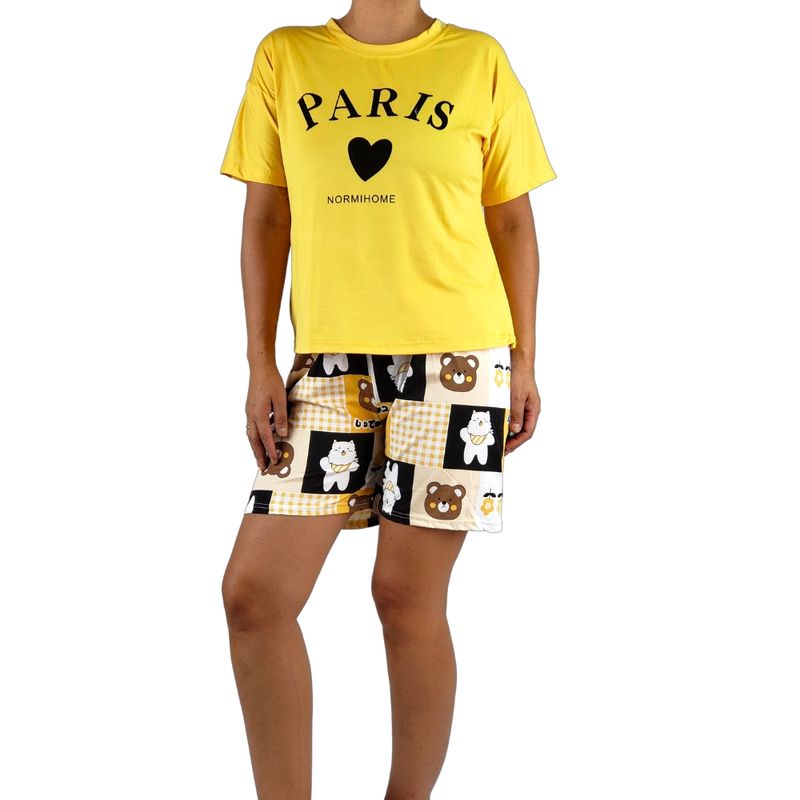 MPROPIA - Pijama Lola Juvenil Delgado Short Y Polera Mujer Paris 423