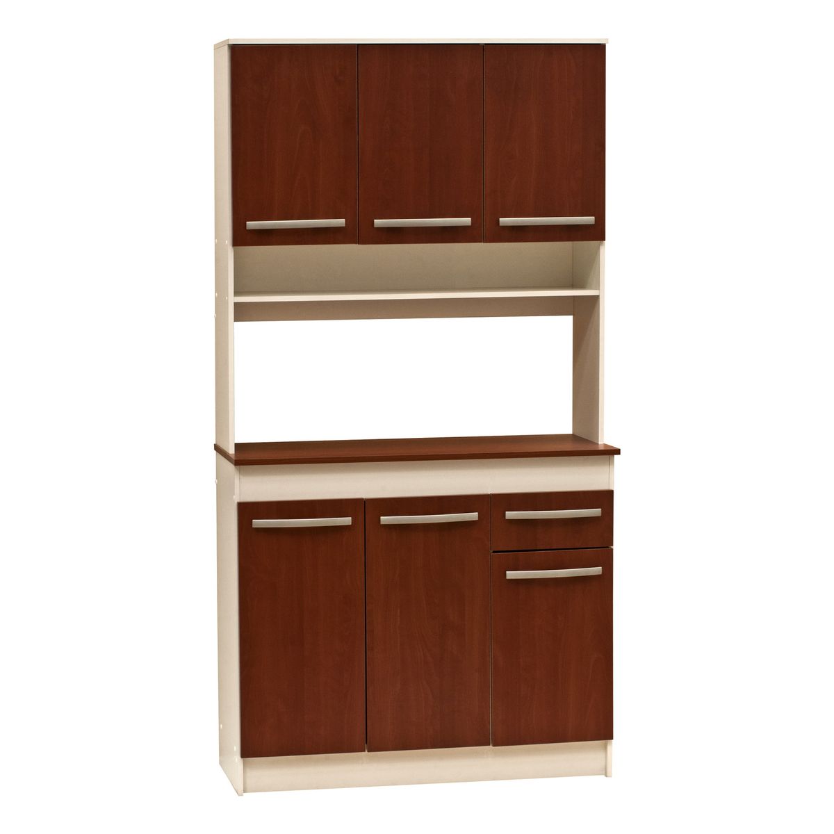 MOBIKIT - Compacto 6 Puertas 1 Cajon 90 Blanco - Cerezo Mobikit