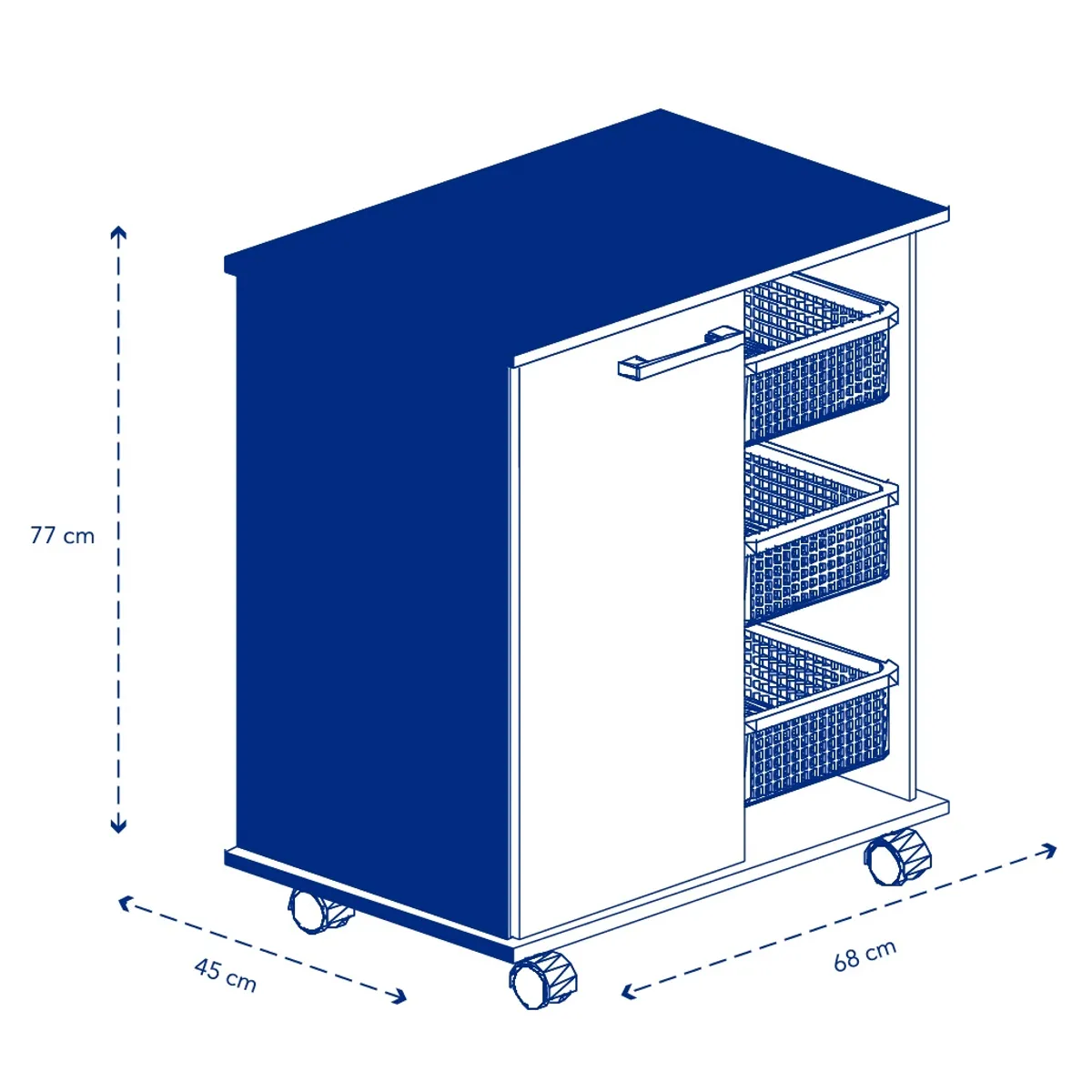 MOBIKIT - Mueble Base Microondas Verdulero Blanco Mobikit