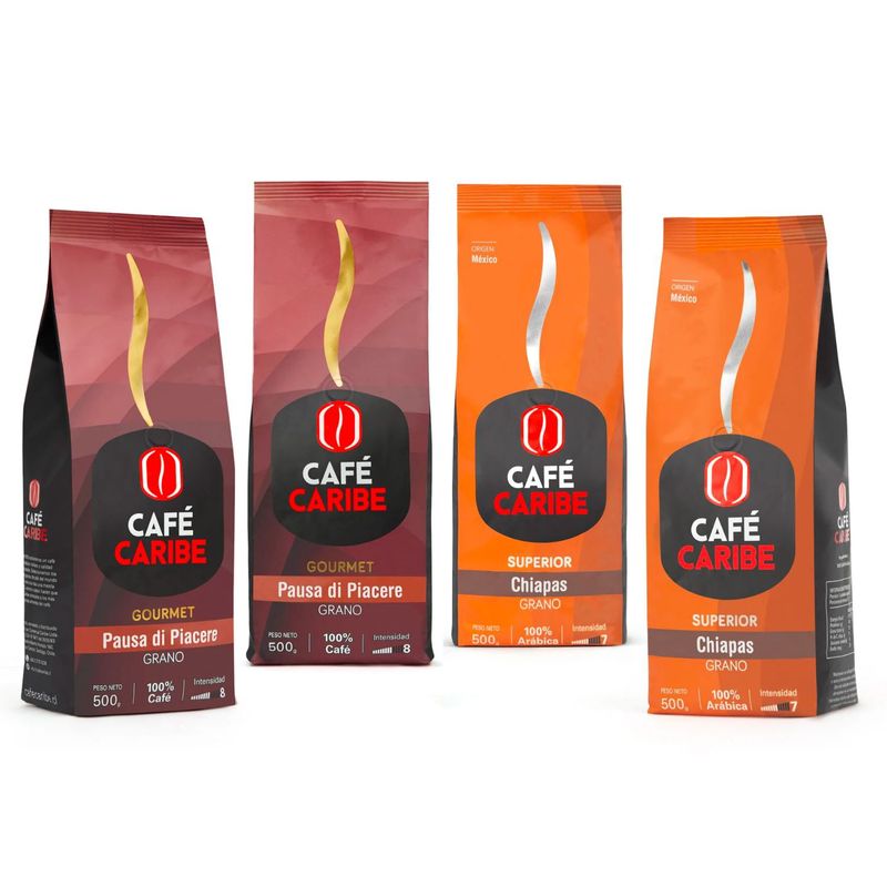 CAFE CARIBE - Mix Gourmet - 4 Café En Grano 2000gr.