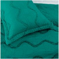 Cubrecama Bordado Premiun 2 Plazas Verde.