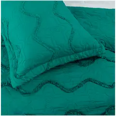 GENERICO - Cubrecama Bordado Premiun 2 Plazas Verde.