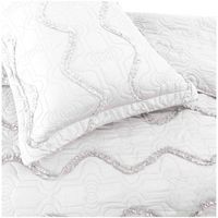 Cubrecama Bordado Premiun King Blanco.