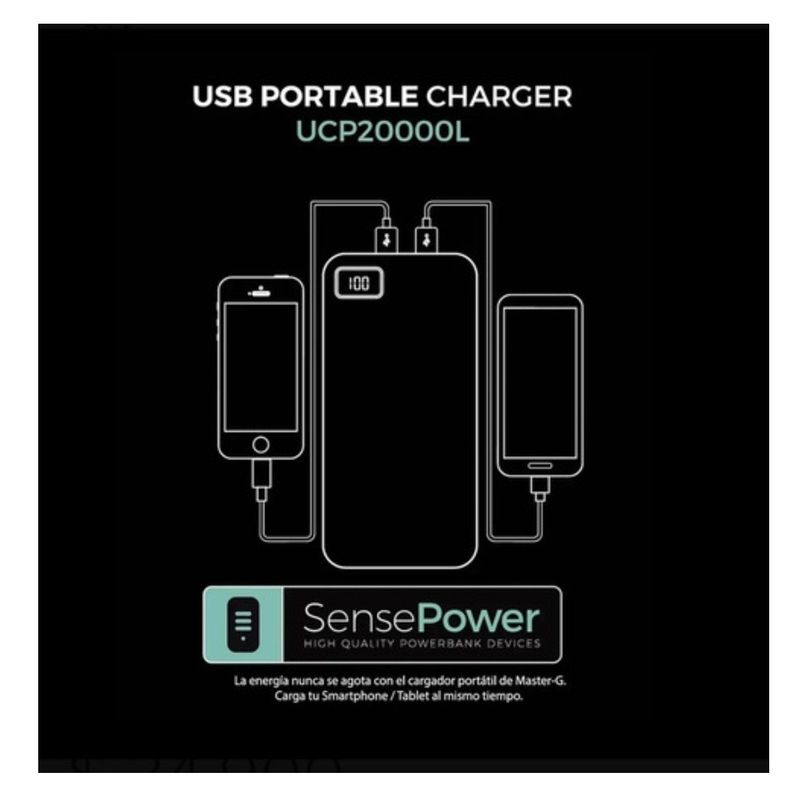 MASTER G - Bateria Externa Power Bank Master-G 20000 mAh