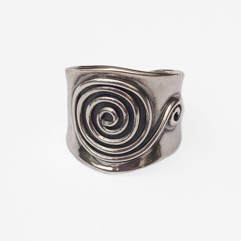 AMKALE - Anillo Plata Ajustable Caracol