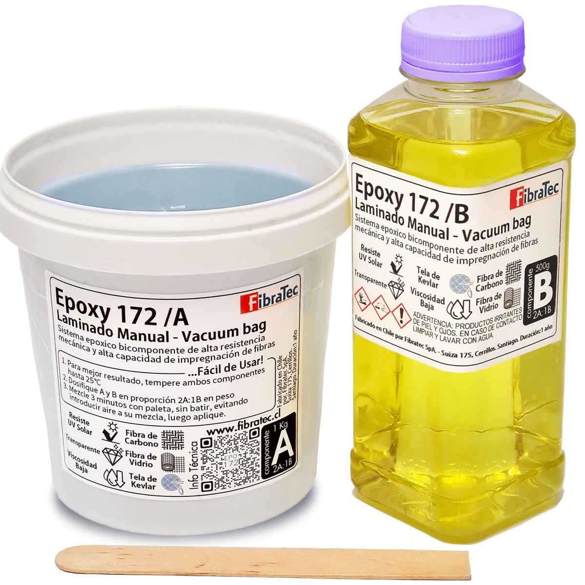 EASY EPOX - Resina Epoxica De Laminación: Carbono Y Vidrio Kit De 1.5 Kg