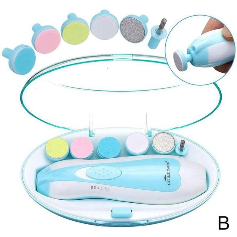 GENERICO - Corta uñas a bateria Lima Electrica para bebes - Celeste