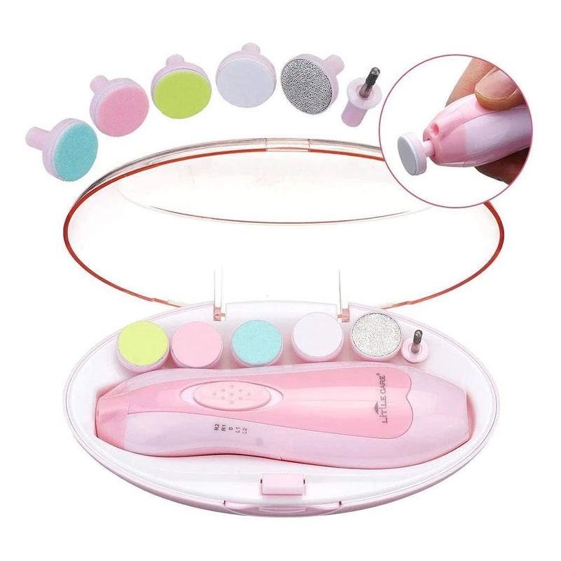 GENERICO - Corta uñas a bateria Lima Electrica para bebes - Rosa