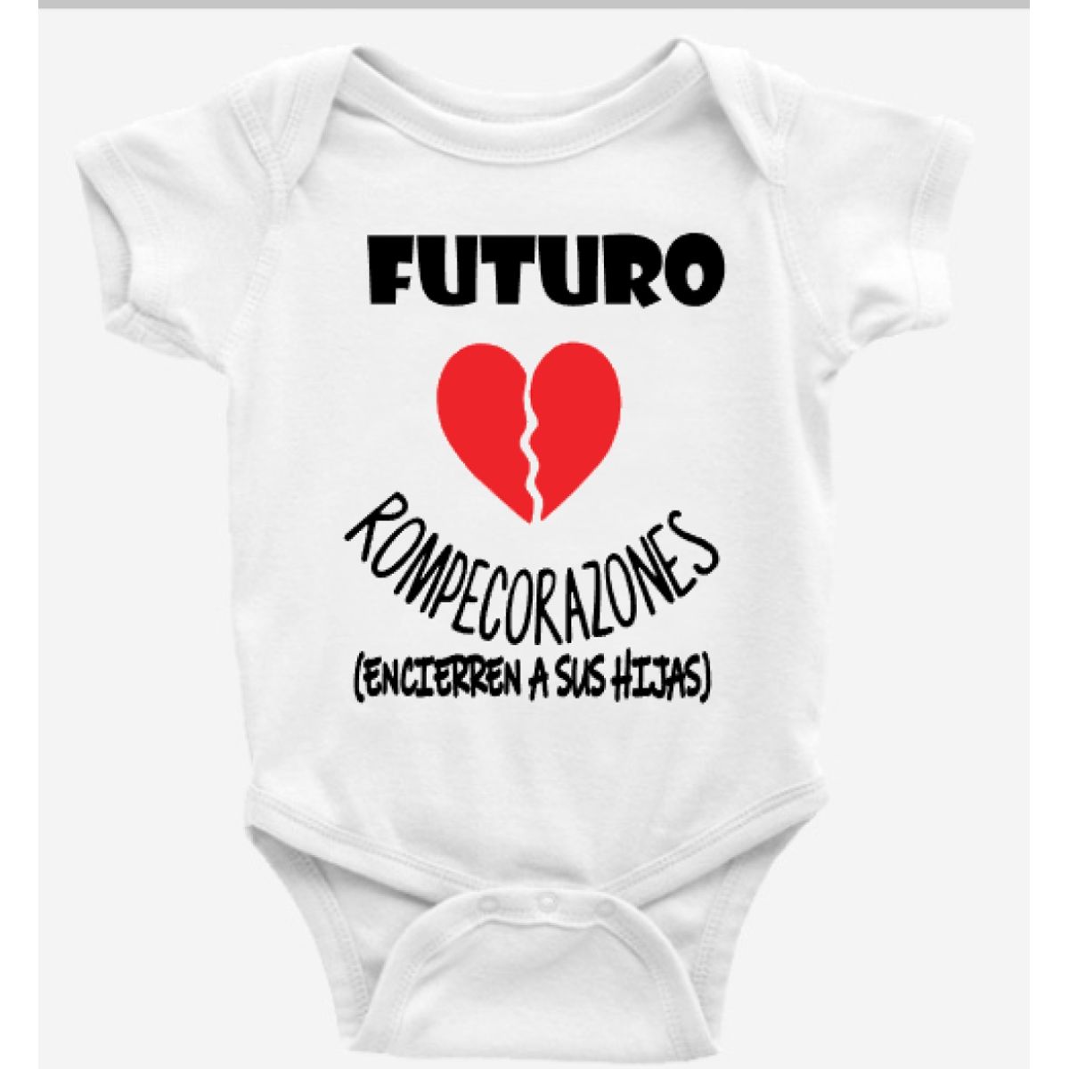 GENERICO - Body Bebé Futuro Rompecorazones Baby Infantil 100 Algodón