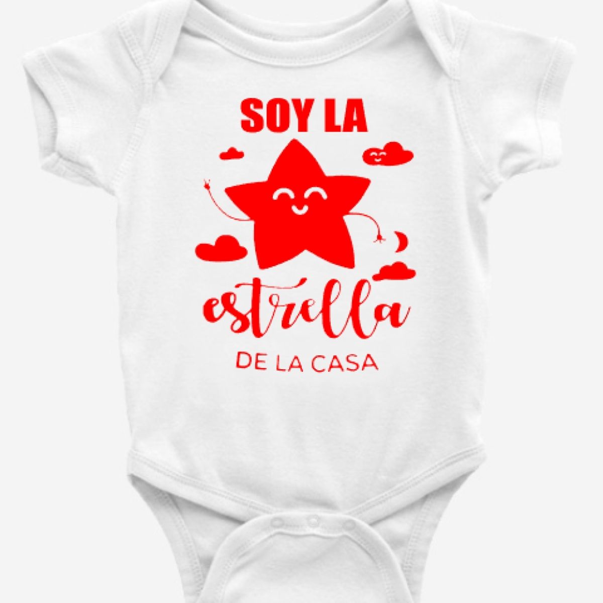 GENERICO - Body Bebé Soy La Estrella De La Casa Baby 100 Algodón
