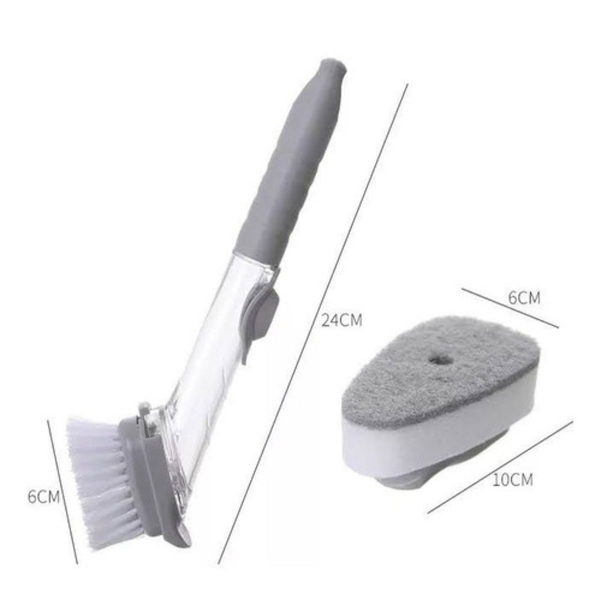 GENERICO - Escobilla Cepillo Con Dispensador Lavaloza Limpieza Platos