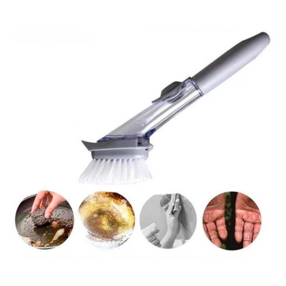 GENERICO - Escobilla Cepillo Con Dispensador Lavaloza Limpieza Platos