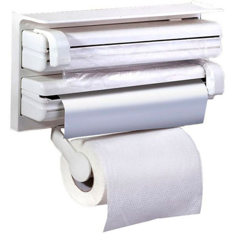 GENERICO - Porta Rollo Toalla Nova Triple Dispensador Cocina Alusa Film