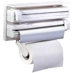 GENERICO - Porta Rollo Toalla Nova Triple Dispensador Cocina Alusa Film