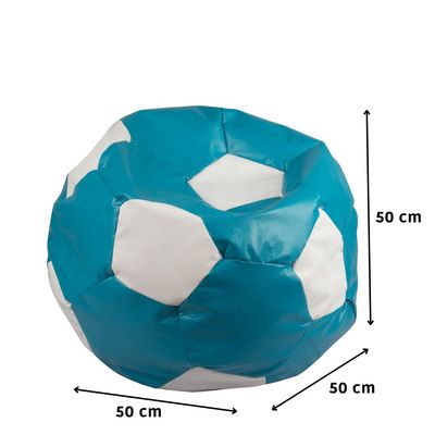 Imagen 2 del producto Pouf Pera Infantil Futbol Celeste Blanco 50x50x50 Máxima Design