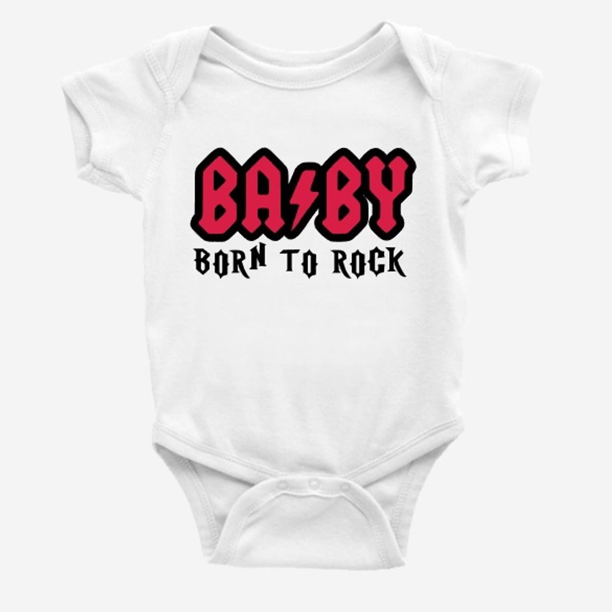 GENERICO - Body Bebé Baby Born To Rock Ac Dc Hard Rocker Unisex Algodón