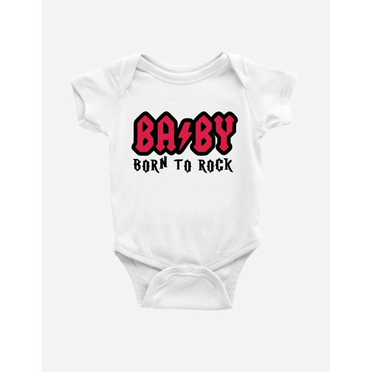 GENERICO - Body Bebé Baby Born To Rock Ac Dc Hard Rocker Unisex Algodón