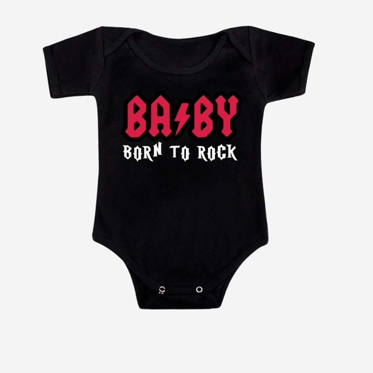 GENERICO - Body Bebé Baby Born To Rock Ac Dc Hard Rocker Unisex Algodón