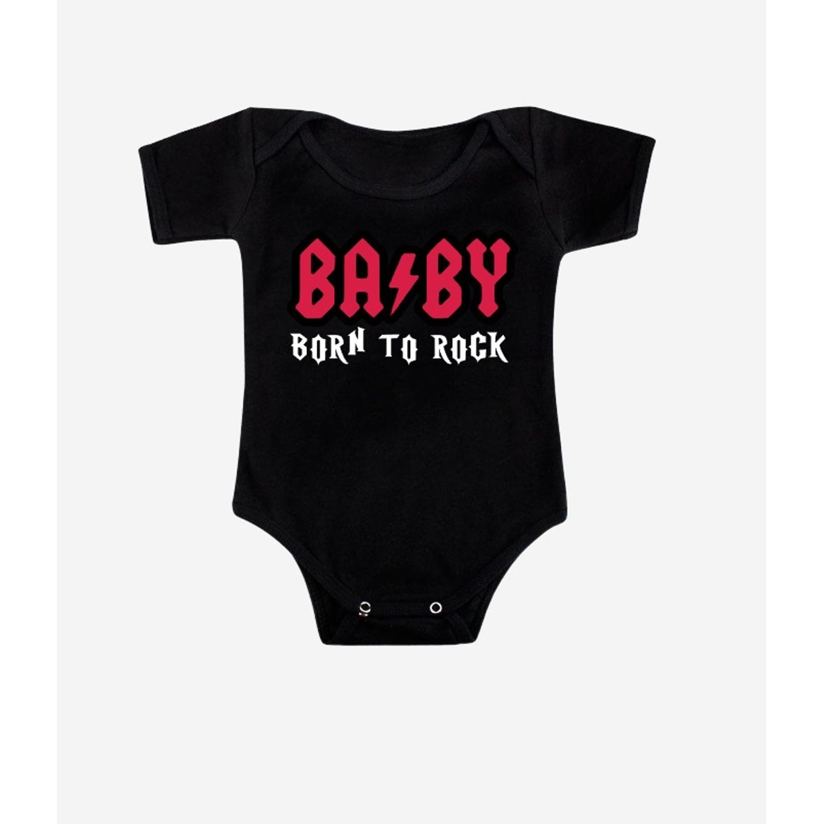 GENERICO - Body Bebé Baby Born To Rock Ac Dc Hard Rocker Unisex Algodón
