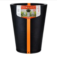 FLORIDIS - MACETERO NEGRO GENEBRA 57CM ALTO CON PLATO