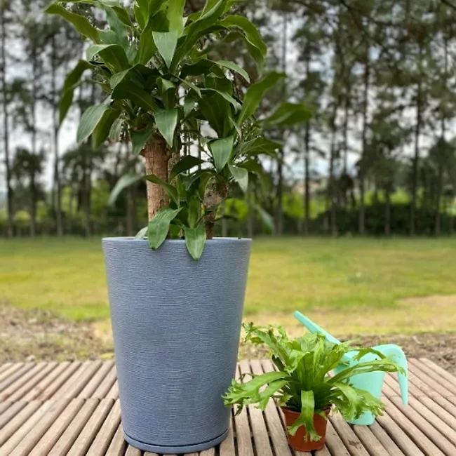 FLORIDIS - MACETERO FLORIDIS GRAFITO GENEBRA 57CM ALTO CON PLATO