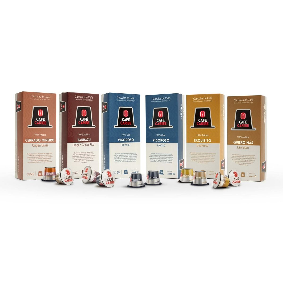 CAFE CARIBE - Mix Cafeína - 60 cápsulas Nespresso compatibles