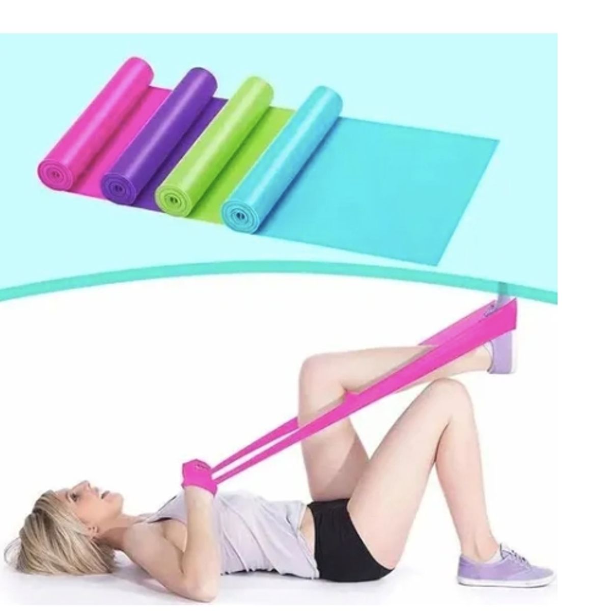 GENERICO - Bandas Elasticas Yoga Pilates Aerobics Fitness 15m