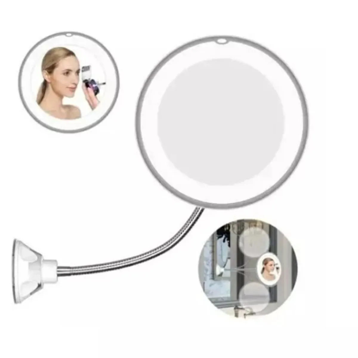 GENERICO - Espejo De Maquillaje De Aumento 10x Con Luz Led