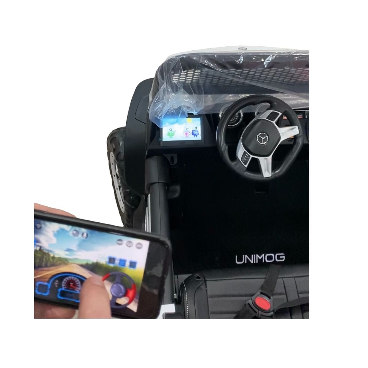 ABMTOYS - Unimog a Batería 14AH XXL 4x4 Pantalla Touch Control App