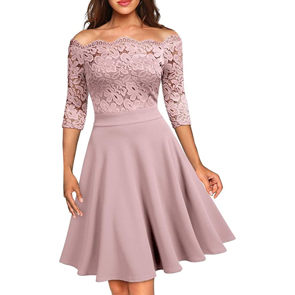 HENNE CLOTHING - Vestido Corto de Encaje - Fiesta y Matrimonio
