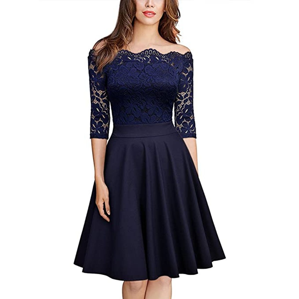 HENNE CLOTHING - Vestido Corto de Encaje - Fiesta y Matrimonio