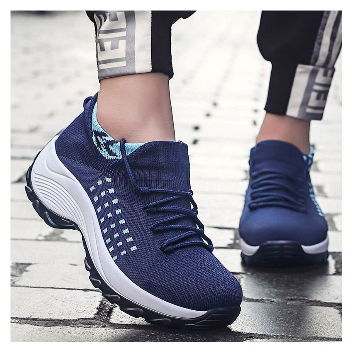 BLWOENS - Zapatillas Deportivas con Plataforma Antideslizante Mujer