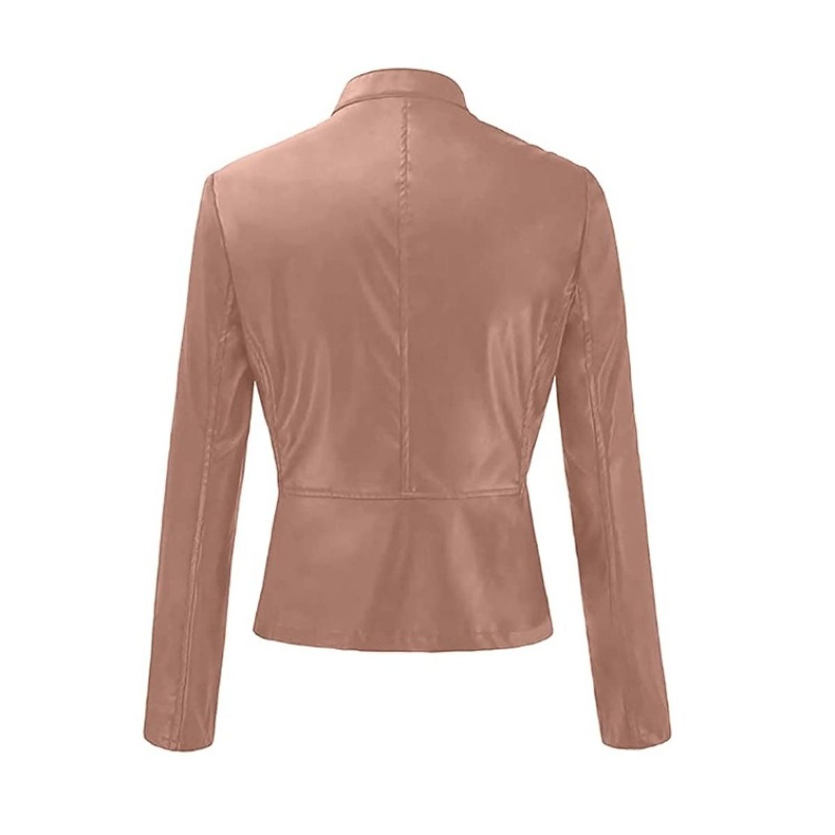 GENERICO - Chaqueta Cuero Sintético Corto Otoño/Primavera Mujer