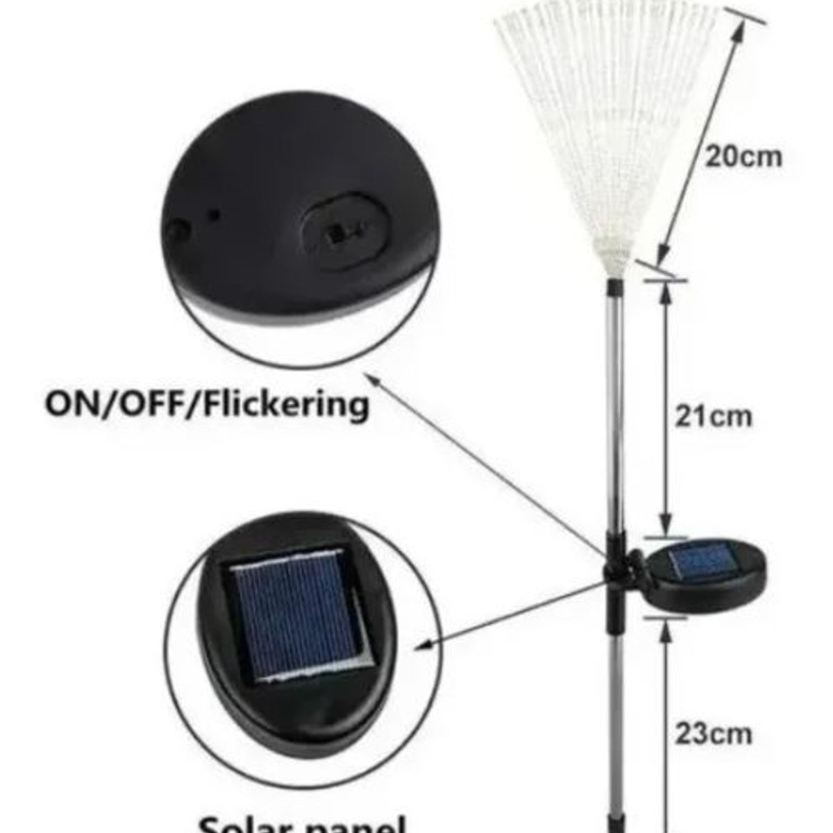 GENERICO - Pack x2 Luces Micro Led Fuego Artificial Solar