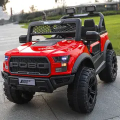 ABMTOYS - Auto a Batería 12V 4x4 Real 5 Motores Roja