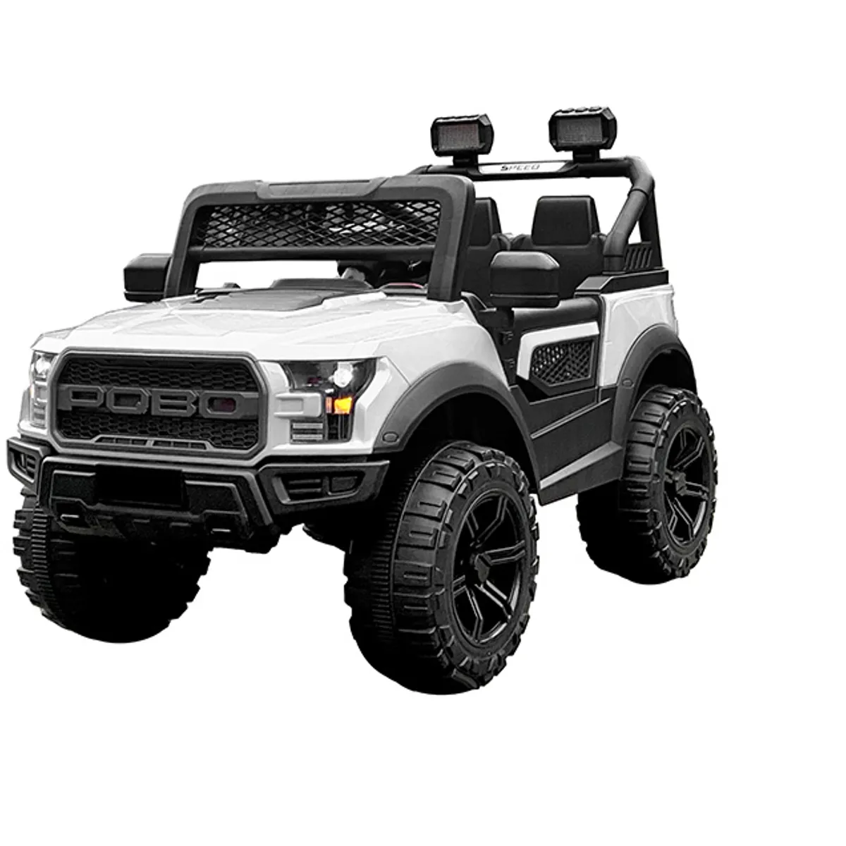 ABMTOYS - Auto a Batería 12V 4x4 Real 5 Motores Blanco