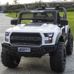 ABMTOYS - Auto a Batería 12V 4x4 Real 5 Motores Blanco